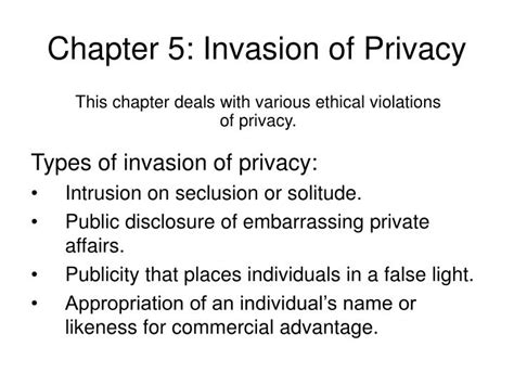 Ppt Chapter 5 Invasion Of Privacy Powerpoint Presentation Free