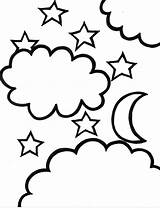 Coloring Star Pages Night Shooting Stars Moon Drawing Clipart Kids Sheet Printable Coloriage Cartoon Sky Cliparts Color Library Starry Nuages sketch template