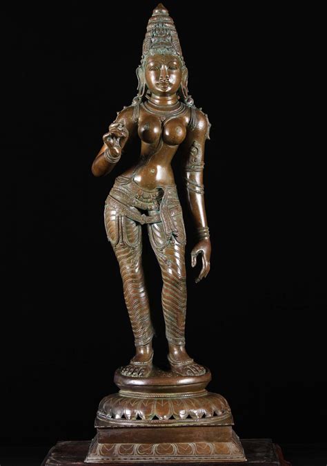 sold bronze hindu goddess parvati statue   hindu gods buddha statues