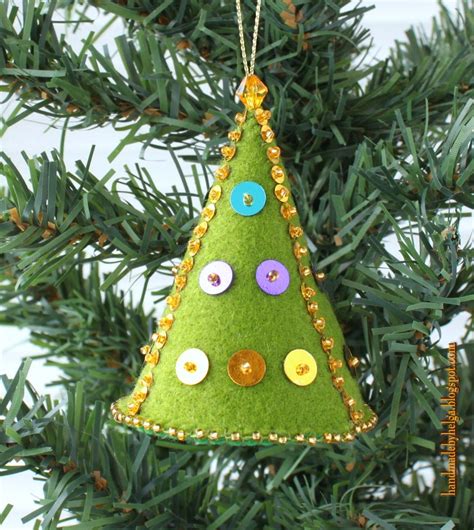 handmade  helga felt christmas tree ornaments