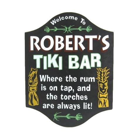 personalized wood tiki bar sign the man registry