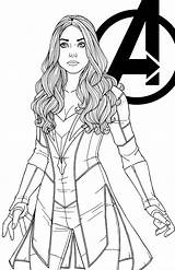 Coloring Pages Avengers Wanda Maximoff sketch template