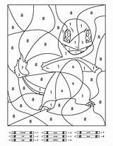 Pokemon Number Color Printable Coloring Pages Worksheets sketch template
