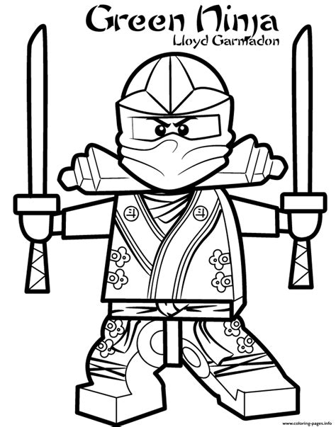 green ninja ninjago sdd coloring page printable