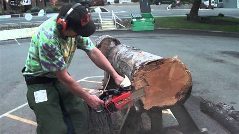 chainsaw guy log testing echo cs vl chainsaw   youtube