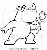 Rose Single Romantic Clipart Rhino Presenting Coloring Cartoon Cory Thoman Vector Outlined Royalty Animals 2021 sketch template
