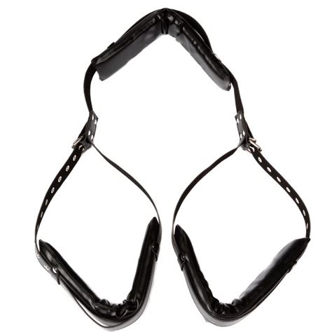 sex leather bondage restraint straps bdsm legs tied belt hand behind