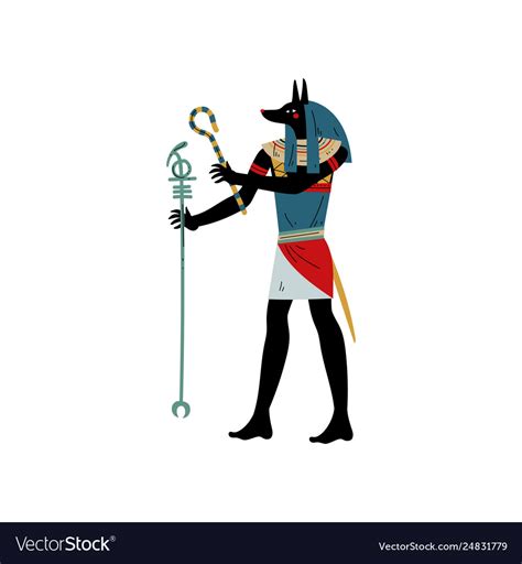 Anubis God Death Symbol Ancient Egyptian Vector Image