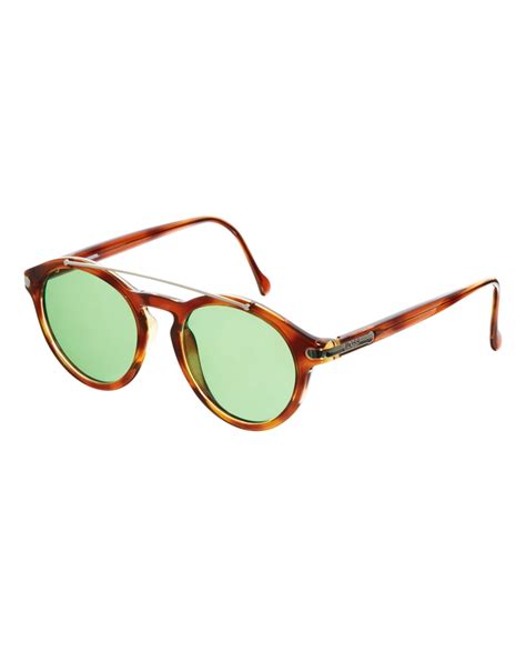 Retro Sun Vintage Hugo Boss Round Sunglasses In Brown For
