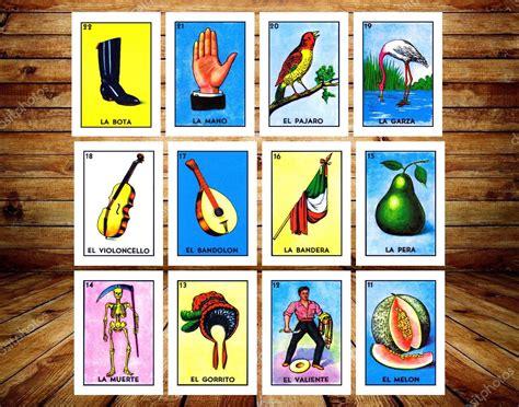 la bota loteria card mexican lottery cards set vector download