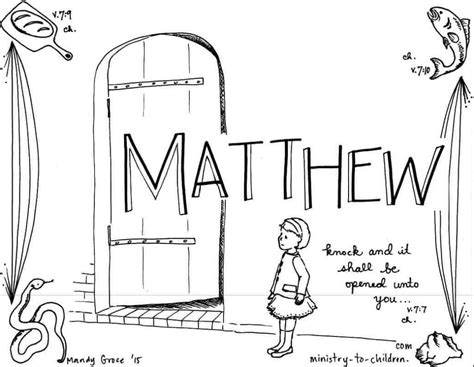 matthew bible book coloring page ministry  children  books