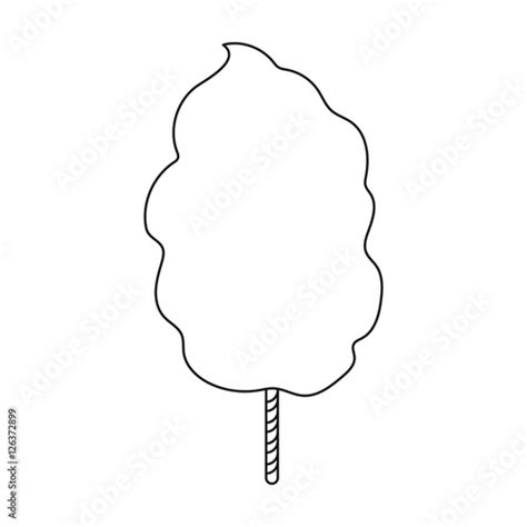 cotton candy icon  outline style isolated  white background films