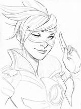 Tracer Overwatch Sidney sketch template