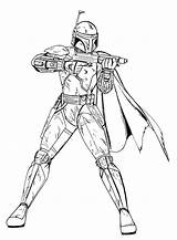 Coloring Boba Fett Pages Wars Star Popular Color sketch template