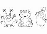 Monster Coloring Pages Monsters Printable Three Many Funny Little Wonder sketch template