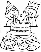 Birthday Coloring Pages Printable Cake sketch template