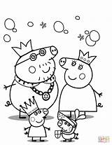 Coloring Peppa Pages Family Royal Pig Pigs Printable Dot Drawing sketch template