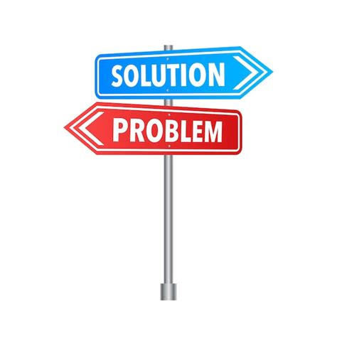 premium vector problem  solution text  road sign