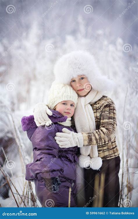 kids  winter stock photo image  blizzard happiness