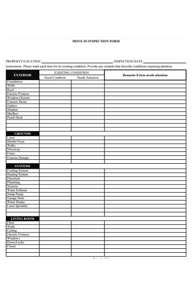 inspection forms   ms word xls