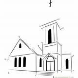 Church Dot Catholic Perfect Dots Connect Worksheet Kids sketch template