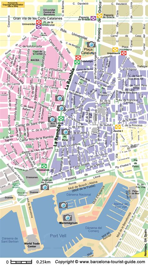 street map  las ramblas  barcelona