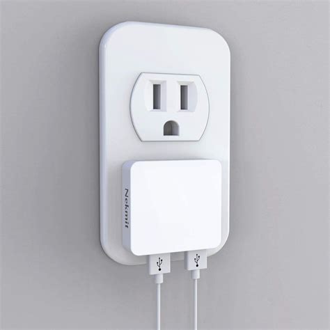 nekmit dual port ultra thin flat usb wall charger  smart icwhite white ebay