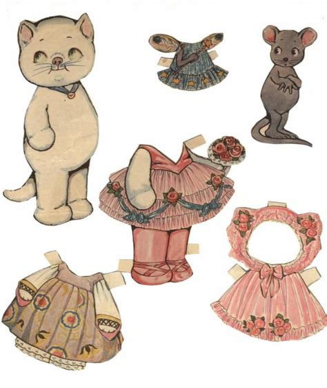images  cat paper dolls  pinterest dress  cats  mice