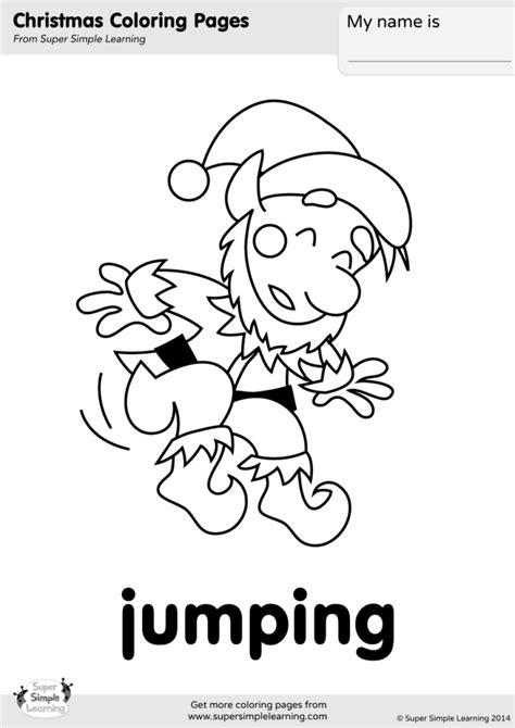 jumping coloring page super simple