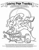 Coloring Potion Pages Halloween Witch Tuesday Dulemba Apothecary Witchy Clipart sketch template