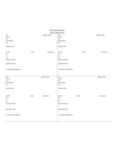 patient nurse report sheet paper calendars planners etnacompe