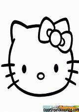 Coloring Kitty Hello Pages Face Popular Coloringhome sketch template