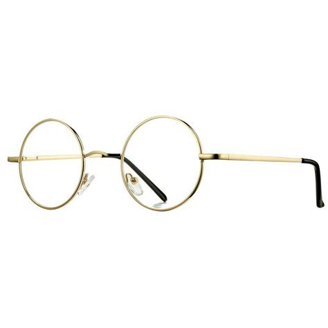 pro acme non prescription clear lens glasses retro small round metal