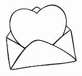 Envelope Heart Coloring Coloringcrew Gif Valentines sketch template