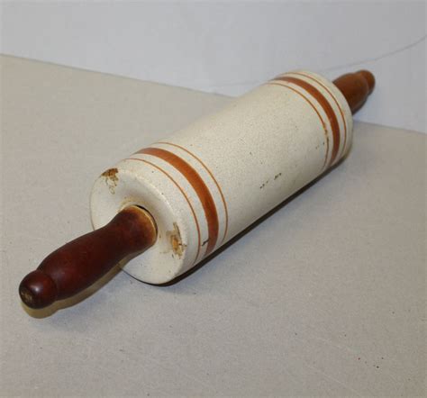Bargain John S Antiques Antique Crock Rolling Pin With