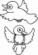 Coloring Birds Bird Pages Kids Simple Colouring Printable Color Animals Two Print Inchworm Animal Drawing Sheets Colour Chicks Puppies Cartoon sketch template