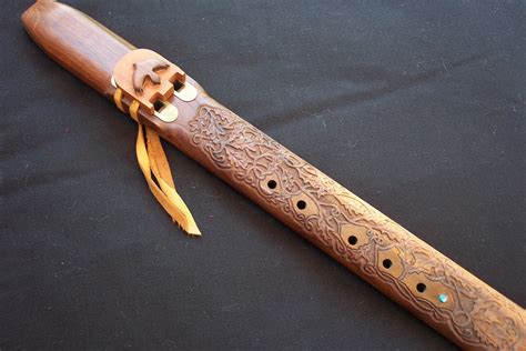 native american style flute carved drone flute  raven wi flickr
