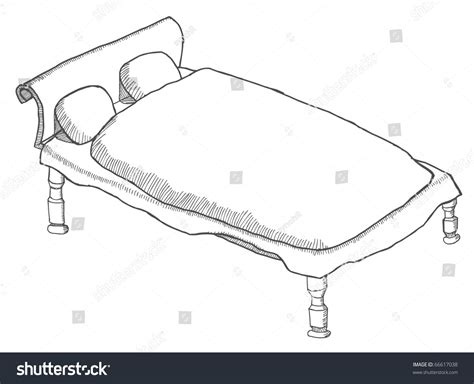 drawn bed  sketched stock vector illustration  shutterstock