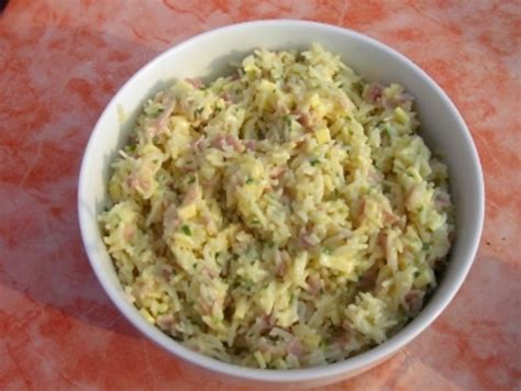 reissalat mit reis und schinken gekocht rezept mit bild
