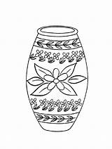 Vase Coloring Printable Coloringtop sketch template