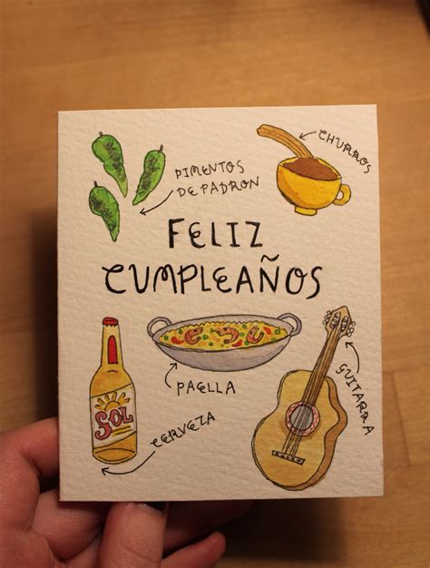 feliz cumpleanos card spanish happy birthday etsy