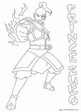 Avatar Coloring Pages Zuko Prince Kids Cartoon sketch template