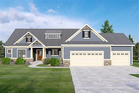 plan  craftsman ranch home plan  optional  level ranch house plans