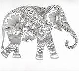 Coloring Pages Elephant Adult Mandala Coloriage Color Mandalas Books Colouring Adulte Colorear Zentangle Para Printable Animaux Dibujos Sheets Adults Elephants sketch template