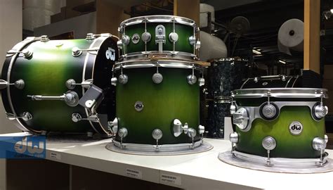 lime green  black burst drum kits drums dw drums