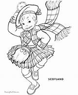 Coloring Pages Kids Scotland Print Leprechaun Girl Printable Colouring St Children Night Outline Burns Books Patrick Female Around Printing Ecosse sketch template