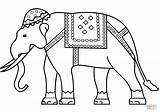Elephant Coloring Indian Pages India Printable Paper Drawing Main sketch template