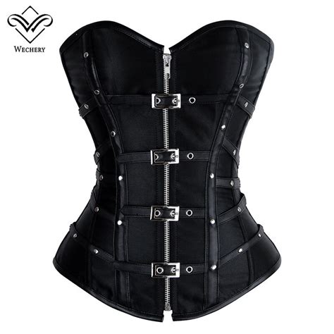 wechery women steampunk corsets sexy push up corselet lace up overbust