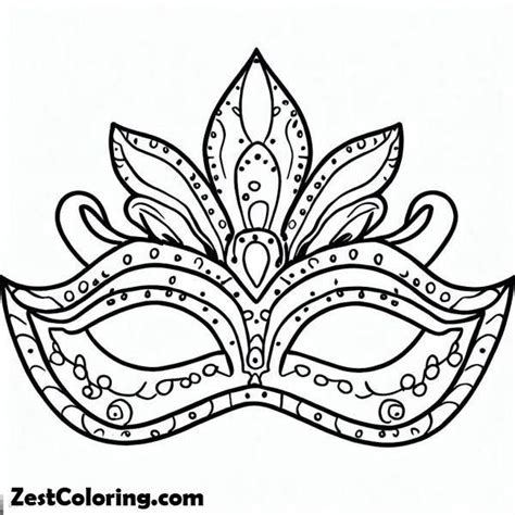 printable mardi gras mask coloring page