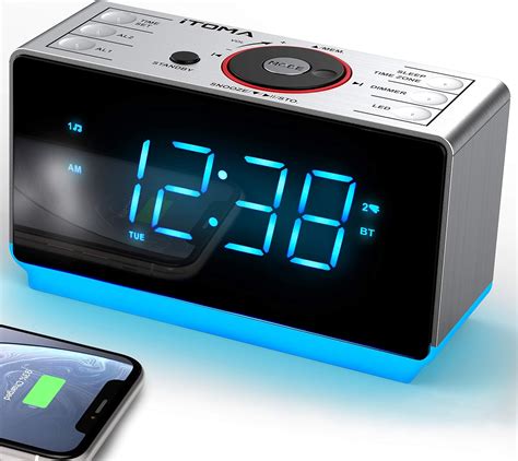 radio alarm clock bedside alarm clock dual alarmfm radio clockauto brightnessdimmer control